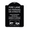 Signmission Fire Lanes No Parking on Streets Unauthorized Vehicles Towed at Owner Expense, A-DES-BS-1824-23987 A-DES-BS-1824-23987 - alternate 1